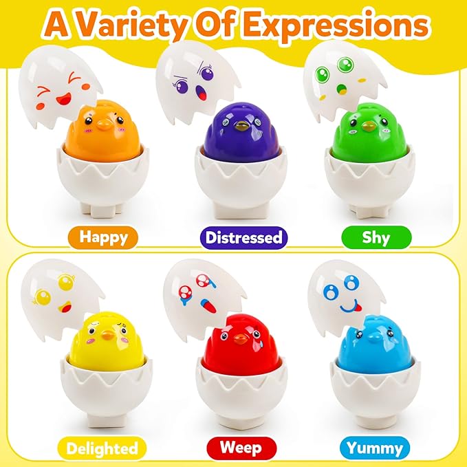 Egg Toys for Toddlers 1-3,Montessori Geometric Eggs Early Preschool Educational Learning Fine Motor Skills Color Sorting Satcking Travel Bingo Puzzle Matching Games for Kids Boys Girls