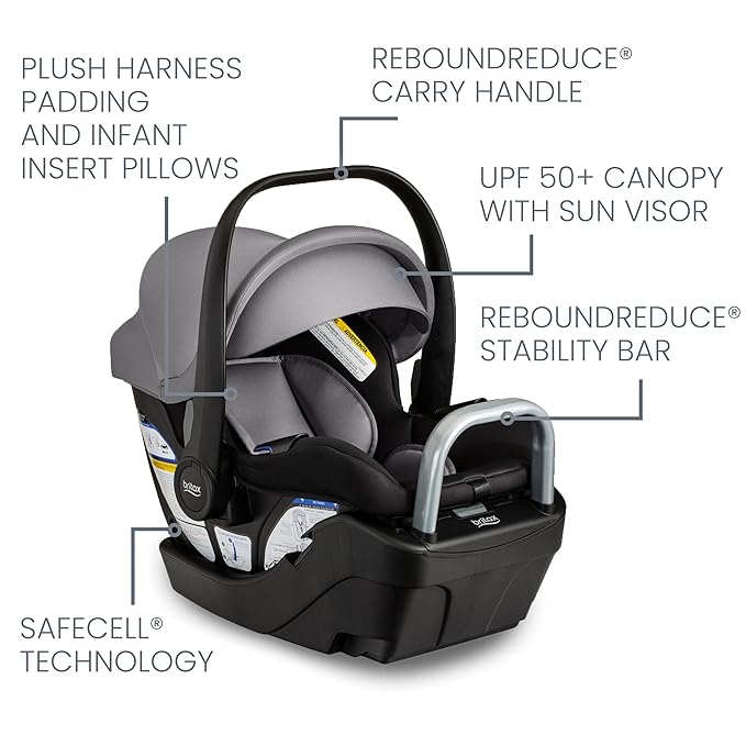 Britax Willow S Infant Car Seat with Alpine Base, ClickTight Technology, Rear Facing Car Seat & Brook+ Modular Baby Stroller, Ultra-Lightweight Infant and Toddler Stroller