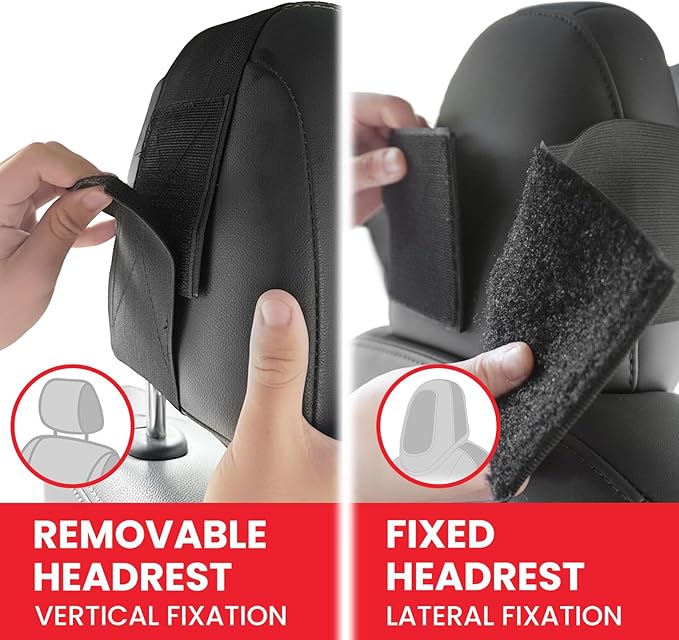 Fixed Headrest Baby Car Mirror, Compatible with Tesla Car Mirror for Baby, 100% Shatterproof & Shake-Proof, Non-Slip with 360° Rotation & Wide View, Easy Install, Perfect (Black)