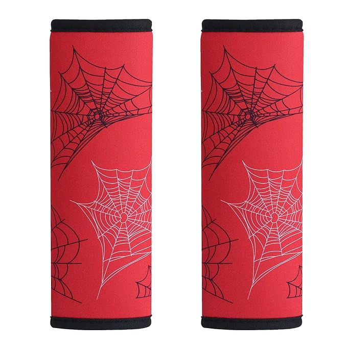 2 Pack Seat Belt Covers for Kids, FRRIOTN Soft Comfort Seat Belt Cushion for Children, Cute Cartoon Pattern Car Seat Belt Pads Cover for Girls and Boys(Red Pattern)