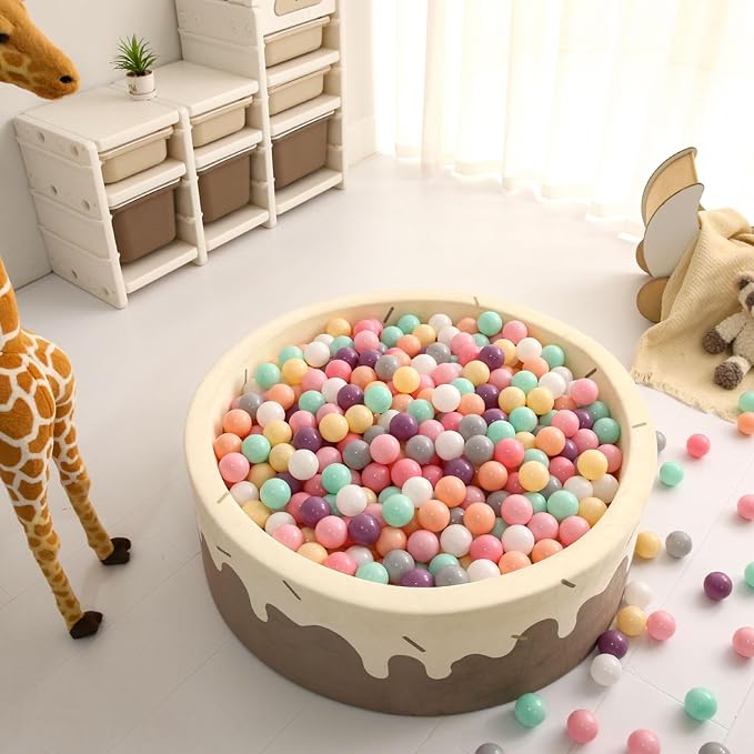 GOGOSO Ball Pit Balls for Toddlers Dogs Baby, 2.2 Inch Pastel Play Ball Toys Kid Ballpit, Bounse House, Birthday, Tent, Party,100 pcs