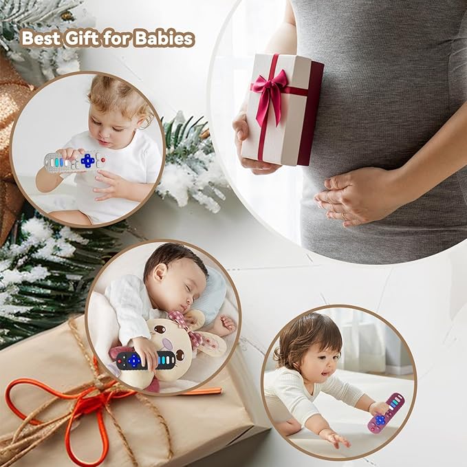 3 Pack Baby Silicone Teething Remote-Food-Grade Teether Remote Control Toy for 6-12 Months, Teething Relief&Chew Toy for Babies, Ideal Gift for Boys Girls Birthday Christmas (Blue&Black&Purple