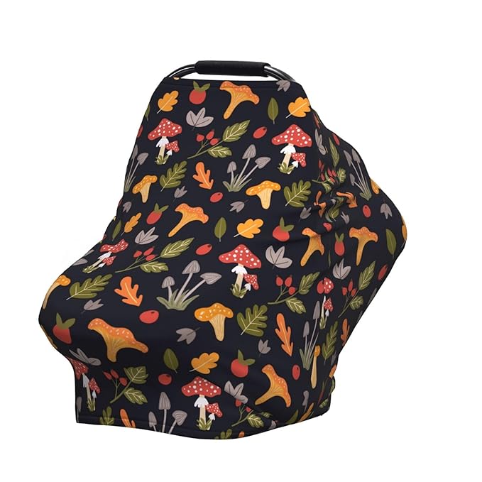 Mushroom Baby Car Seat Covers Multi-use Carseat Canopy for Boys and Girls Stretchy Infant Carseat Cover Shower Gifts