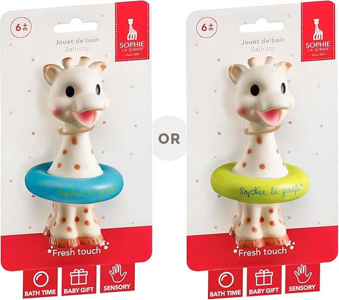 Sophie la girafe, Fresh Touch Bath Toy | Colors May Vary (Blue or Yellow) | Fun Toy That Floats & Sprays Water When Pressed