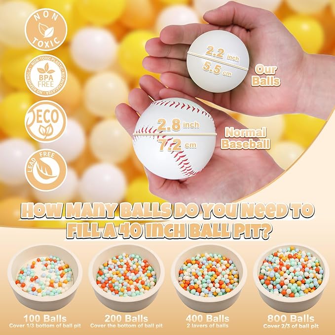 GOGOSO Ball Pit Balls for Toddlers Dogs Baby Boys Girls 2.2Inch Plasticball Toys for Kid Play Tent Birthday Slides Party Decor 50 100 170 200 500 1000