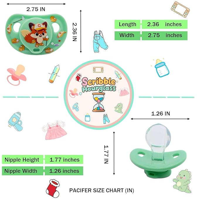 Big Shield Adult Size Pacifier: Paci for Anxiety with Paci Clips - Soft Silicone Large Nipple for Sleep