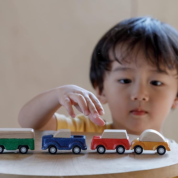 PlanToys® Blue Truck Wooden Montessori Vehicle Toy | Early Movement, Imagination and Practical Life Exploration | Eco Friendly Truck for Indoor and Outdoor Play