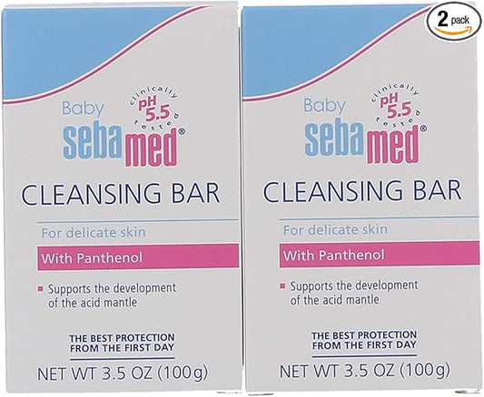 SEBAMED Baby Ultra Mild Cleansing Bar Pack of 2 - Hypoallergenic Non-irritating Cleanser with Vitamins and Amino Acids 3.5 Ounces (100g) 2pk
