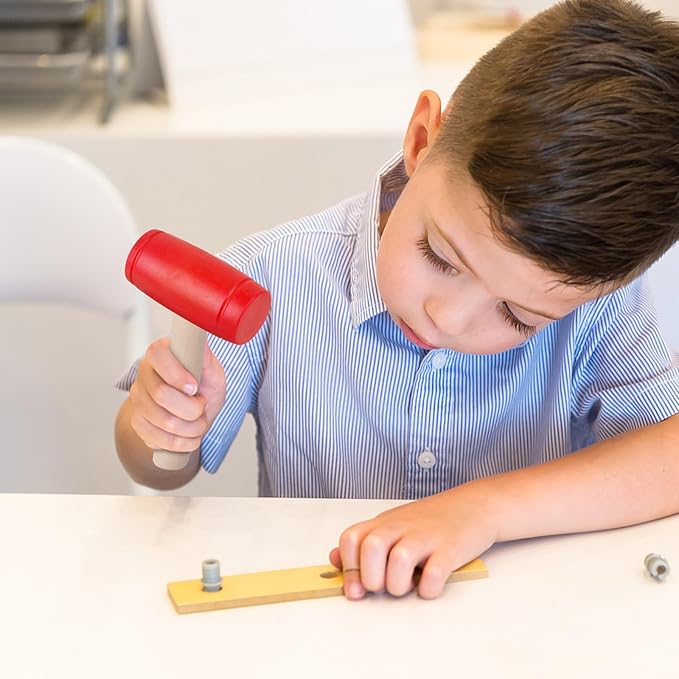 1Pcs Toy Hammer Simulation Wooden Hammers Plastic Toddler Hammer SmallPortable Kids Maintenance Tools Toys Pretend Fake Mallet Hammers for Boys Girls