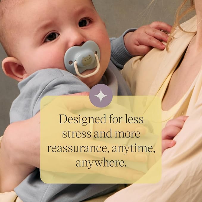 Tommee Tippee Anytime Matte Pacifiers, 18-36 Months, Symmetrical Baglet, BPA-Free Binkies, Blue/Green/Grey, Pack of 6
