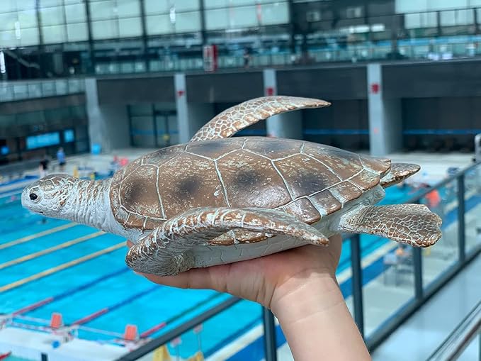 Gemini&Genius Sea Turtle Toys Sea Animal Action Figure, Sea Turtle Plastic Toy, Great for Kids Bath, Swimming, Beach Toys and Perfect Cake Coppers, Garden Decor (10 Inches)