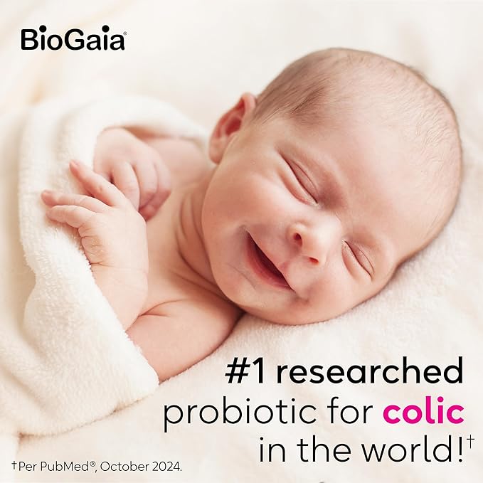 BioGaia Baby Probiotic Drops - Baby Essentials for Colic & Gas Relief, Safe for Newborns, Reduces Crying, Fussing, Colic, Gas, Spit-ups and Constipation, No allergens, Dairy, Soy, Gluten, or Sugar