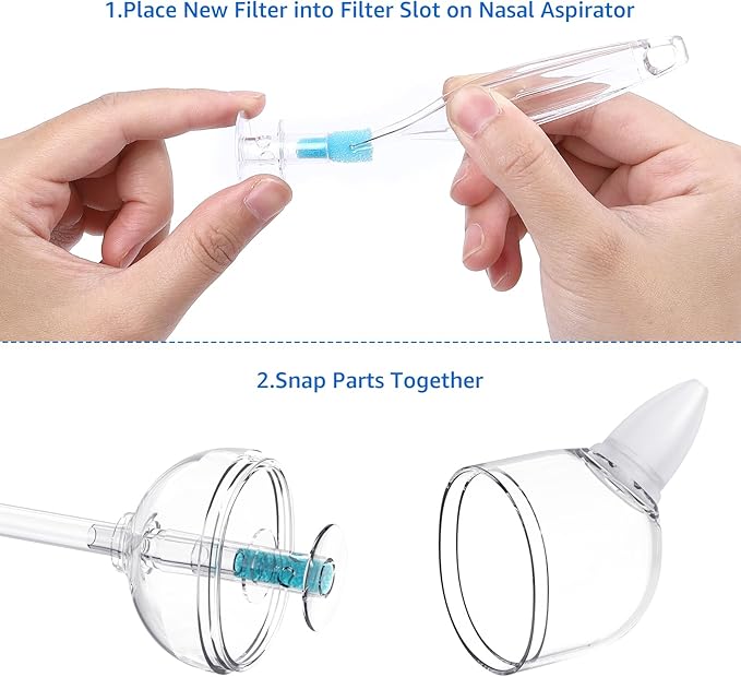 GROWNSY 120 PCS Premium Nasal Aspirator Hygiene Filters for NoseFrida/NozeBot/NeilMed/Molucky/Mr. Pen Nasal Aspirator and Other Similar Nose Sucker