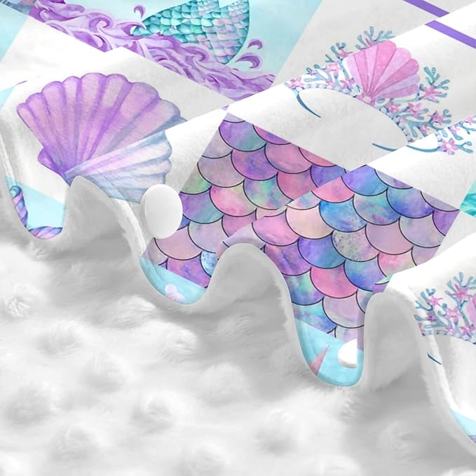 Personalized Baby Car Seat Canopy for Girls, Custom Name Baby Car Seats Covers for Babies, Opening Minky Nursing Breastfeeding Stroller Cover Infant Carseat Canopies for Newborn (Mermaid)