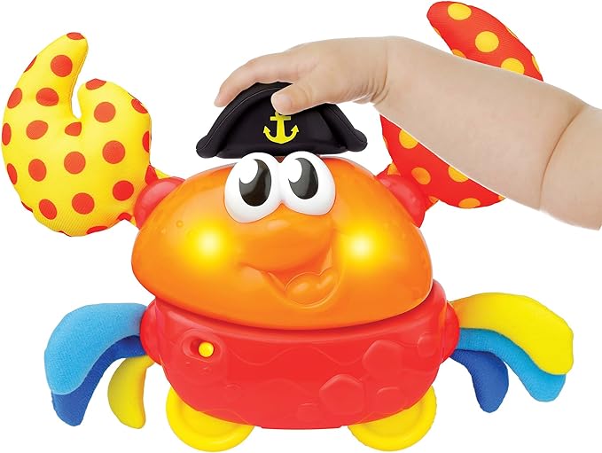 Winfun: Shakin 'N Wobble Crab - Lights & Sounds Motion Toy, Button Activated Sideways Crab Walk, Flashing Lights, Sensory Toy, Baby Toddler Ages 9mo+