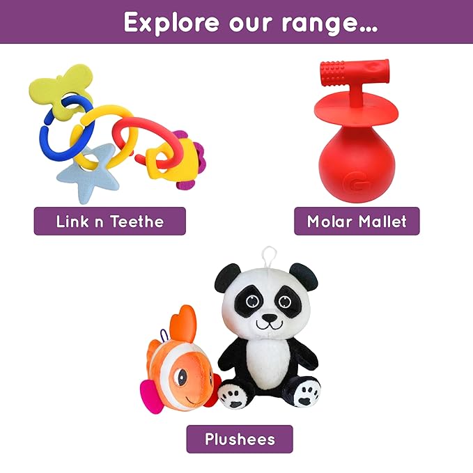 Gummee Heart-Shaped Silicone Baby Teether Teething Ring BPA Phthalate Free Non Toxic Toy 3 Months+ Red