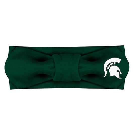 Creative Knitwear Michigan State Spartans Infant Girls Hunter Solid Hair Knot Headband Embroidered Logo - Size Newborn - 4T