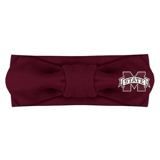 Creative Knitwear Mississippi State Bulldogs Infant Girls Maroon Solid Hair Knot Headband Embroidered Logo - Size Newborn - 4T