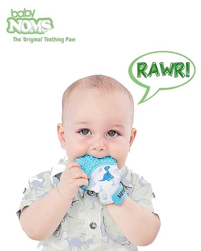 ® Teething Mitten Bundle | Dino Blue & Pink Unicorn Teether Paws