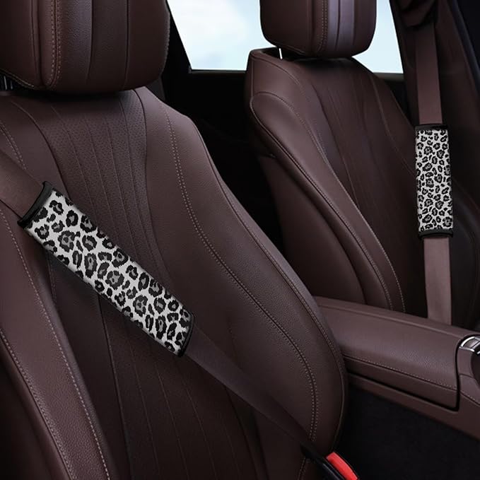 Seat Belt Cover Pad 4 Pack Soft Car Seat Shoulder Strap Pads Seatbelt Strap Cover Auto Seat Belt Covers Seatbelt Shoulder Pad Cheetah Print Car Accessories