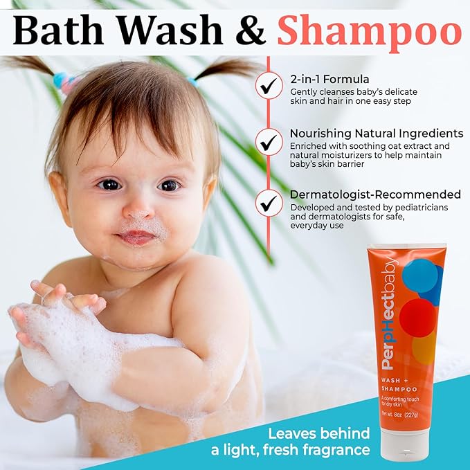 Comforting Baby Wash and Shampoo, Fragrance-free, with Honey, Lavender Essential Oil, Aloe Extract, Oat Extract and Honey. Tear-Free, Body Wash, Paraben-free, Sulfate-free, Dye-free, 8 oz