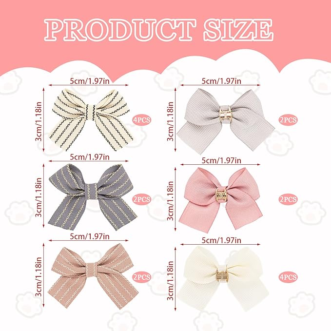 16 PCS Girl Dog Hair Bows, Baby Hair Clips, Various Styles of Crocodile Clip Hair Accessories Gift for Furry Puppy and Little Girls