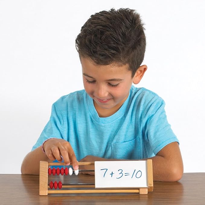 EAI Education Two-Bar Student Rekenrek with Blocking Panel: Wooden