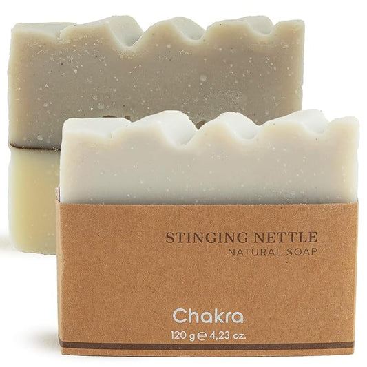 Chakra Nettle Bar Soap - Paraben & Additive Free Handmade Soap Bar for Face, Body and Hands, Gentle Cleansing for Daily Skin Care, 4.23 oz