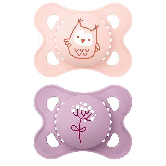 MAM Original Matte Baby Pacifiers 0-6 Months, Binky for Newborn Babies, BPA-Free Skin Soft Silicone Nipple, Easy to Clean, Developed with Medical Experts, 2 Count, With Sterilizer Case, Made in Europe