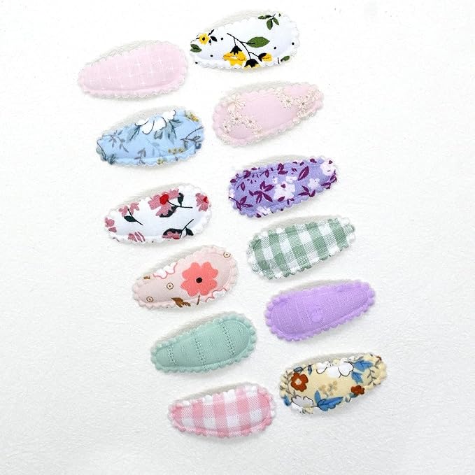 50PCS Baby Snap Hair Clips Hair Barrettes for Girls 1.5 Inch Non-Slip Wrapped Hairpins Small Clips for Baby Toddler Hair Accessories