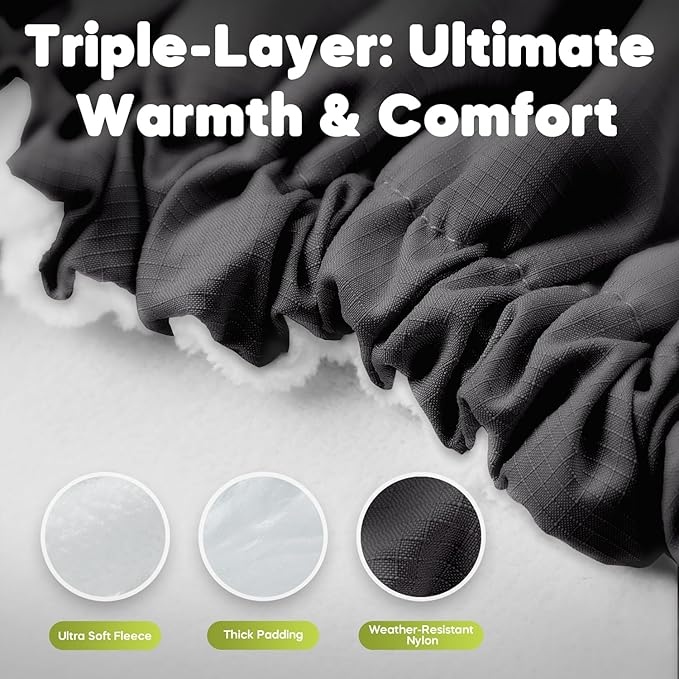Mamatepe Winter Baby Car Seat Cover, Rain and Snow Repellent, Windproof Warm Fleece Breathable with U Shape Zipper for Newborn Car Seat, Universal for Infant Car Seat