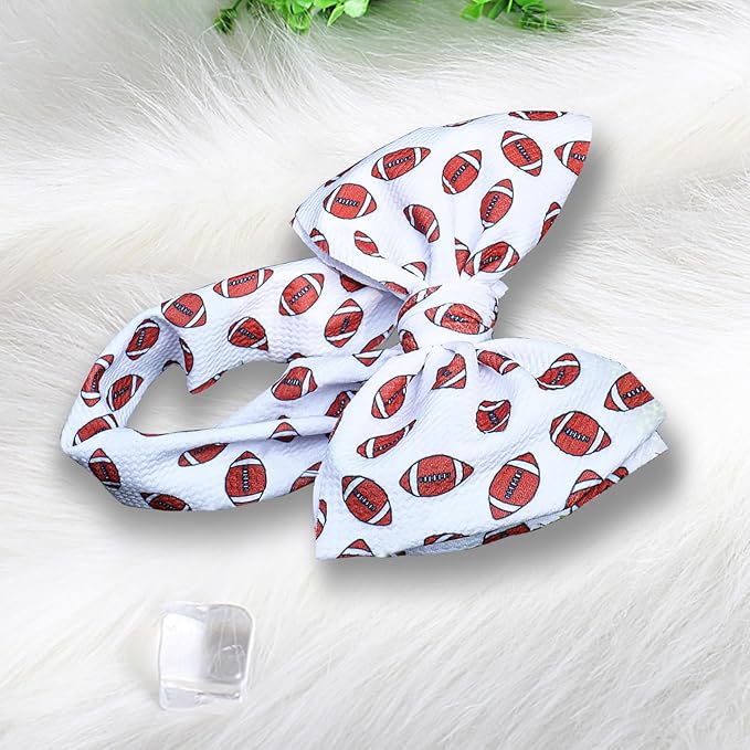Baby Girls Football Headbands with Bow,Hairband Bowknot Newborn Football Bow Headwarp,Sports Wide Hair Accessories Gift for Football Newborn Infant Toddlers Kids