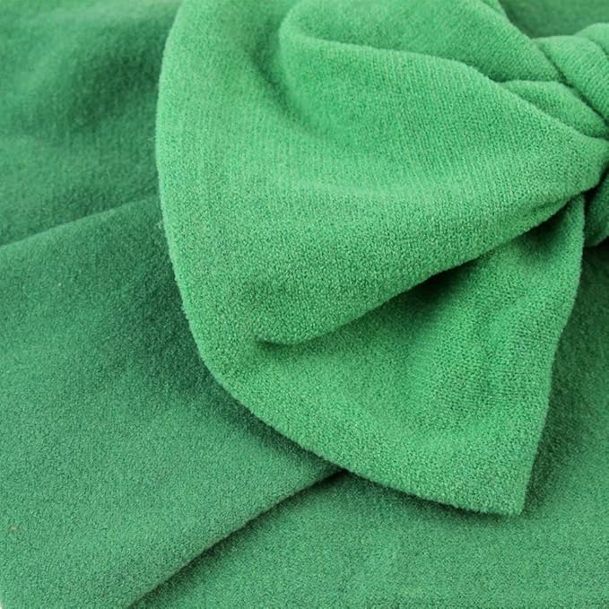 AKOAK 1 Pack Solid Color Skin-friendly Baby Headband Elastic Soft Nylon Headband Cute Baby Bow Headband (Green)