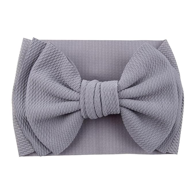 Bows for Baby Girls Headband, Newborn Bows Headbands Baby Hair Bows Hairbands Hair Accessories.(FD104-Pink Gray)