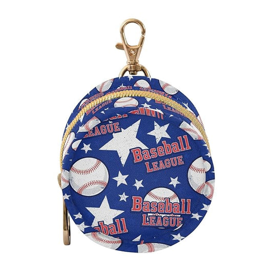 Baseball Stars Blue Print Pacifier Holder Case for Diaper Bag Portable Travel Pacifier Storage Case with Clip Newborn Baby Pouch for Baby Boys Girls Purse Outdoor