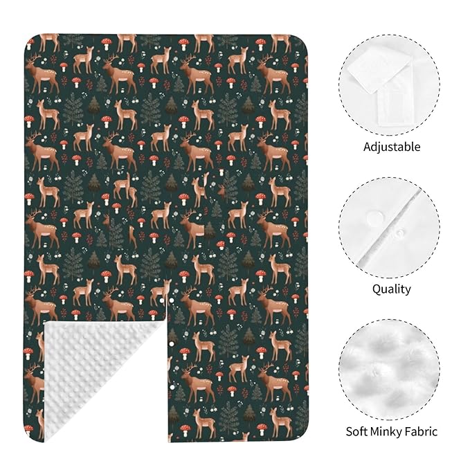 Deers Forest Mushroom Baby Car Seat Canopy Nursing Cover for Newborn Car Seat Breastfeeding Covers Blanket Newborn Shower Gift