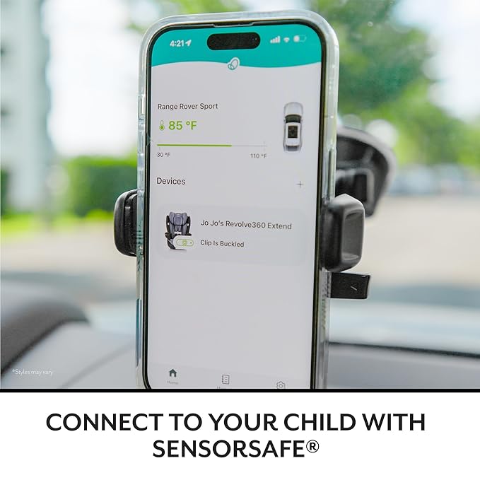 Evenflo Gold Revolve360 Extend All-in-One Rotational Car Seat with SensorSafe (Sapphire Blue)