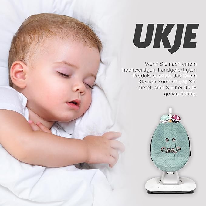 Ukje Protective Swing Cover Compatible with 4moms or MamaRoo 5, Multi-Motion Baby Swing, Baby Swing Liners, Baby Rocker Cover, Easy to Install, Easy to Wash, Handmade in Europe, Jade