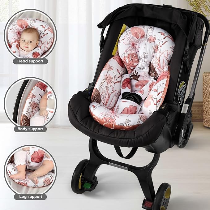 Infant Insert Compatible with 4moms Mamaroo & Graco Swing and Infant Car Seat, Stroller, Other Baby Swing, Rocker, Bouncer, Bassinet Newborn Insert Head & Body Support Cushion, Reversible Design
