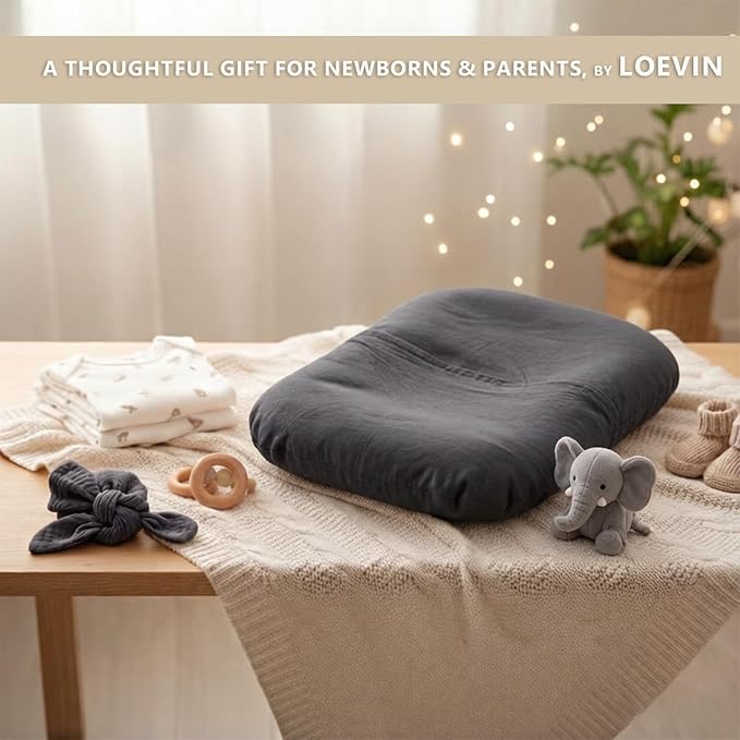 Baby Lounger for Newborn 0-24 Months, Soft Portable Infant Nest & Play Mat & Diaper Changing Pad for Home,Travel & Floor Time, Newborn Babies Essentials Gifts(Dark Gray)