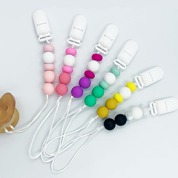 100pack 15mmRibbon Pacifier Plastic Suspender Clips for DIY Teething Toys Baby Blankets Dummy Bib Leash, White