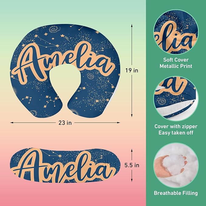 Personalised Car Seat Cover for Girls and Boys - 7 in 1 Multipurpose Breast Feeding Cover, Nursing Cover, Peacock Blue Star Grocery Cart Cover - Birthday Gift for Babies