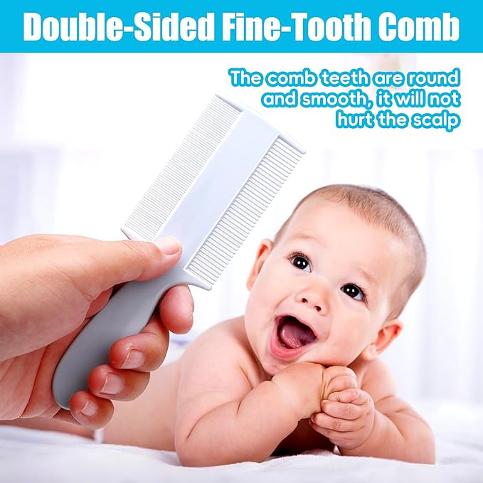 Cradle Cap Brush for Babies, 5Pcs Cradle Cap Treatment Set with Soft Bristle Brushes Silicone Scrubber Long Comb for Newborn Bathing Essentials Baby Brush and Comb Set (White)