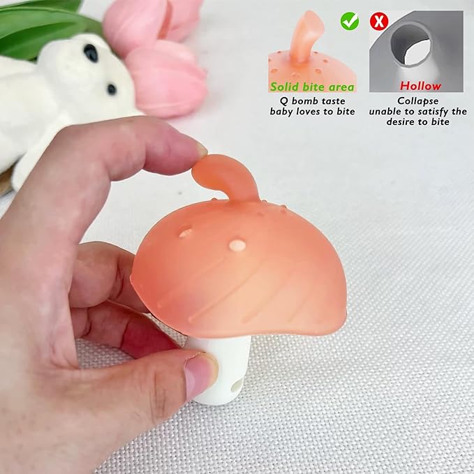Baby Umbrella Teething Toy, Food Grade Silicone Teether for 0-12 Months - BPA Free Infant Chew Toy with Travel Case, Easy to Hold & Clean Teething Relief, Baby Shower Favorite