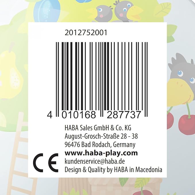 HABA 2012752001 Play Ball Toddler Toys for Children from 2 Years with Colourful Fruits 14 cm with Valve for Indoor and Outdoor Use