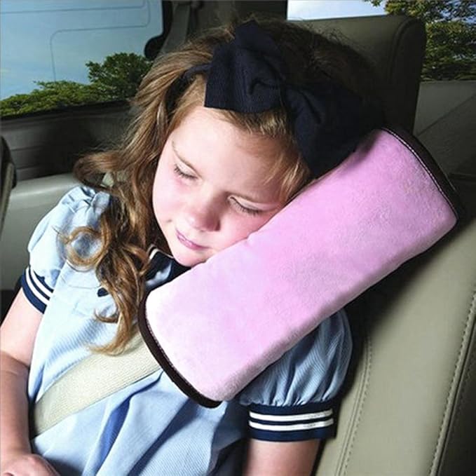 Kids Seatbelt Pillow 2 Packs, Universal Car Seat Belt Pillow Seatbelt Protector Soft Cushion Shoulder Covers Pad Headrest Neck Support Kids for Children and Adult (Pink+Blue)