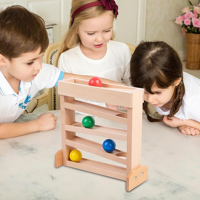 Montessori Ball Drop Toy for 2 3 Year Old, Wooden Ball Drop Toy Wooden Ball Tower for Toddlers, Pound a Ball for Toddlers Early Childhood Education Visual Tracking for Boys Girls Gift