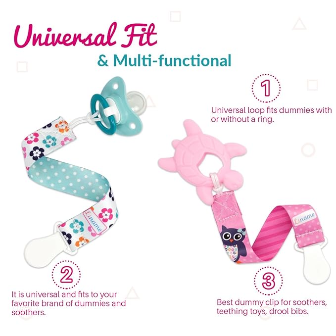 Liname Neutral Pacifier Clip - 3 Pack Pacifier Clips for Boys & Girls - Binky Holder Soothie Paci Clip Binkie Clip - Unisex Pacifer Clip - Baby Pacifier Clip and Pacifier Holder