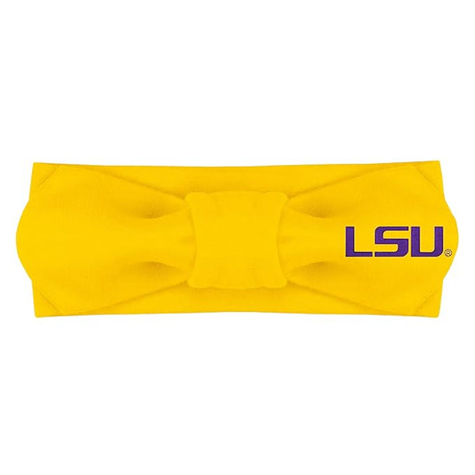 Creative Knitwear LSU Tigers Infant Girls Gold Solid Hair Knot Headband Embroidered Logo - Size Newborn - 4T