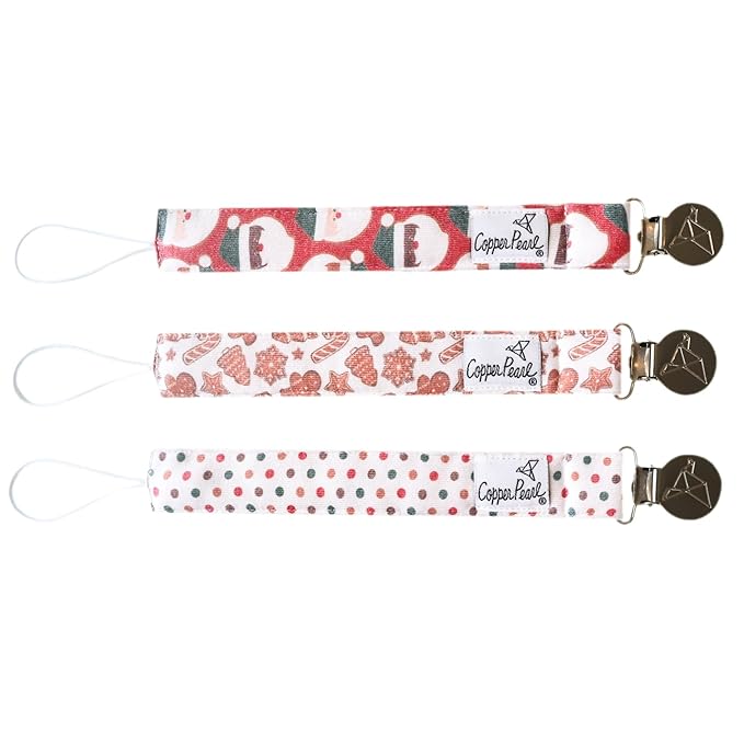 Copper Pearl Binky Clip Set 'Gingerbread' (Pack of 3)
